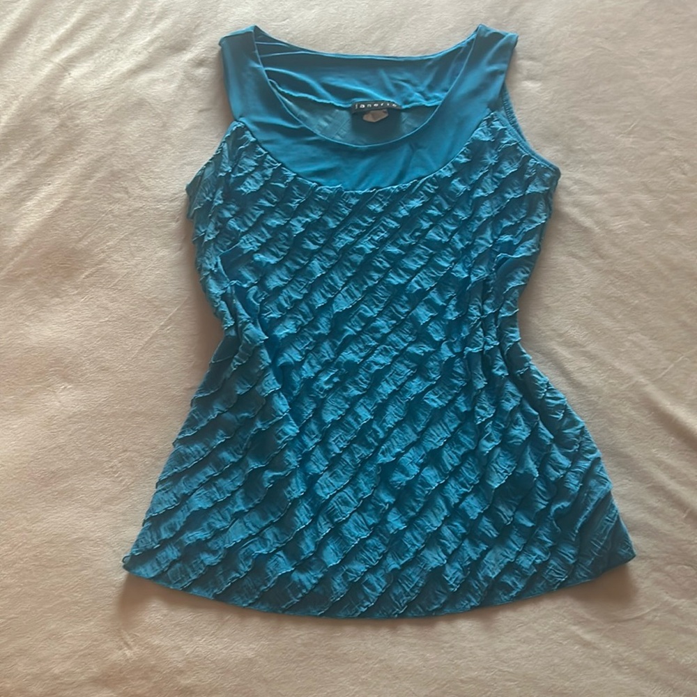 Janeric blue blouse with ruffles, size medium